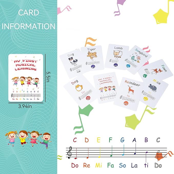 Desk Bells, Rainbow Diatonic Hand Bells for Kids with 17 Songbook & Musical Flash Cards, Toddler Preschool Musical Learning Toys, Boys & Girls Birthday Gift for 3-Year-Old and Over