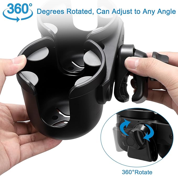 Accmor Stroller Cup Holder, Bike Cup Holder, Universal Cup Holder for Uppababy Nuna Doona Strollers, 2-in-1 Cup Phone Holder for Stroller, Bike, Wheelchair, Walker, Scooter