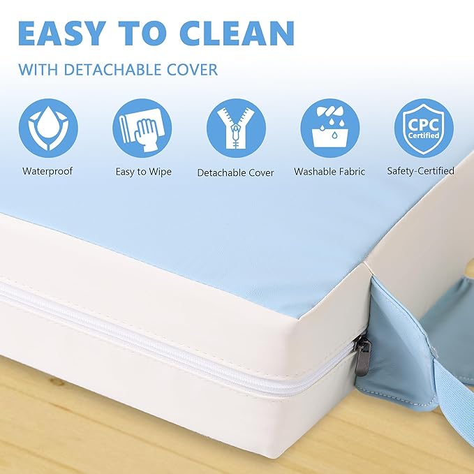 Booster Seat for Kitchen Chair with Adjustable Straps, Toddler Booster Seats for Dining Table Portable for Travel Camping Eating, Booster Cushion for Table for Baby Child Infant Kid Boy Girl