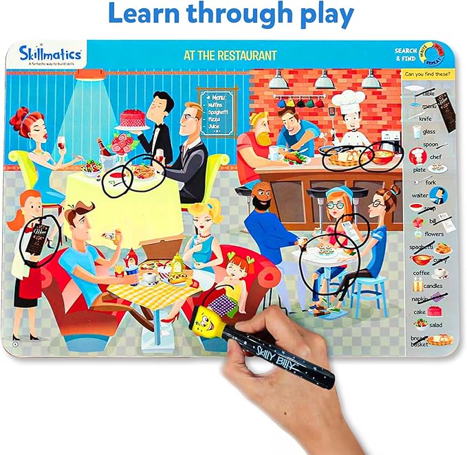 Skillmatics Search and Find Educational Game - Reusable Preschool Learning Activities, Perfect for Toddlers & Kids Who Love Toys, Art & Crafts, Builds Vocabulary, Gifts for Ages 3, 4, 5, 6