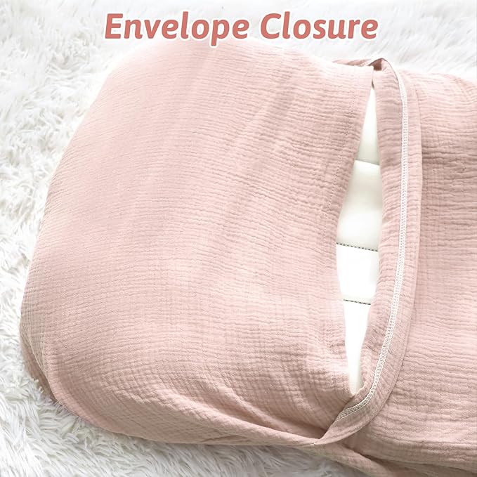 Hooyax Muslin Baby Lounger Cover 1 Pack, 100% Cotton Soft & Breathable Infant Lounger Covers Only for Newborn (Light Pink)