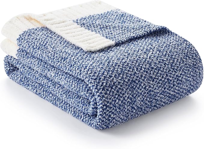Snuggle Sac Blue Throw XL Blanket 50x70,Super Soft Warm Blankets Oversized Throw Knit Blankets Fuzzy Plush Blanket, Royal Blue, 50x70 inches