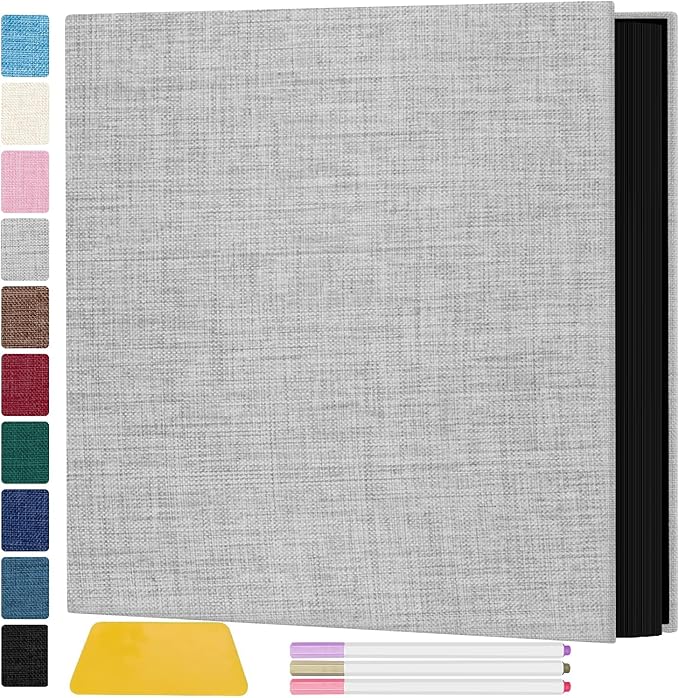 Zesthouse Photo Album Self Adhesive Pages, 60 Pages Magnetic Scrapbook Albums with Sticky Page,Photos Album Holds 8x10 & 5X7 & 4x6 & 6x8 & 3x5, Large Picture Book Ideal for Family,Wedding,Baby