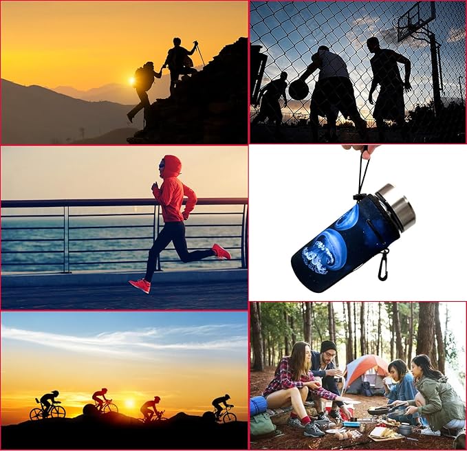 Neoprene Bottle Sleeve, Portable Insulator Cover for 18-20 Oz Water Bottle (Jellyfish)