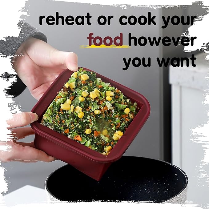 2-Cup Silicone Freezer Trays with Lids – Perfect for Meal Prep, Portion Control, and Easy Freezing-Meal Prep Container Molds for Soup,Leftovers (Cranberry, 2 Pack)