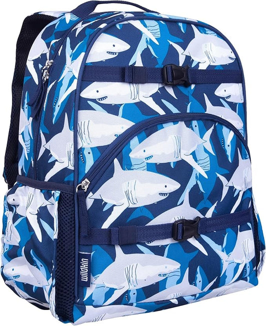 Wildkin ECO rPET 17-inch Large Backpack – Sustainable, Padded, Adjustable – Sharks