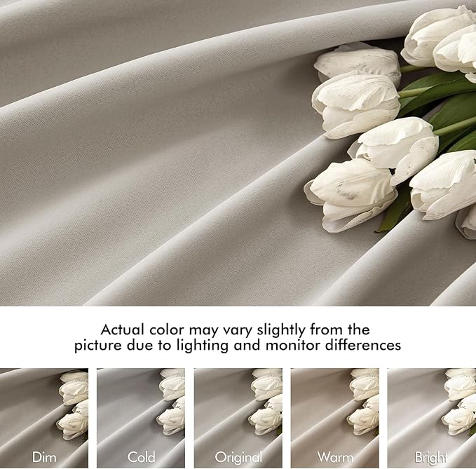 MIULEE Stone Back Tab Blackout Curtains 120 Inch Long 2 Panels Set for Bedroom, Rod Pocket/Pinch Pleated Extra Long Thermal Insulated Living Room Darkening Light Blocking 10FT Drapes