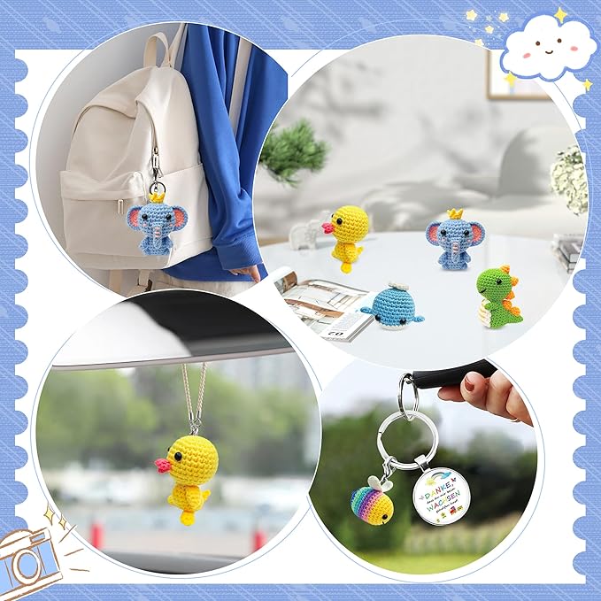 VICWARLWX 6 Pack Crochet Kit for Beginners Kids, Crochet Animal Kit for Kids, Knitting Kit for Beginners, Crochet Starter Kits, Animal Craft Knitting Crocheting Kits with Step-by-Step Video Tutorials