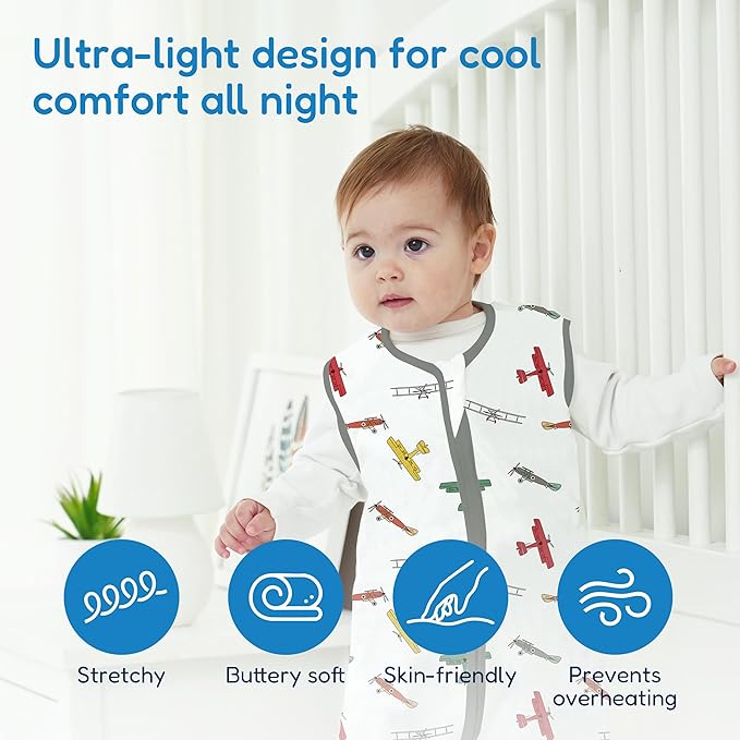 TotAha Sleep Sack infant 6-12 months 3 Pack, Breathable Sleep Bag for Baby Girl Boy, Wearable Blanket with 2-way Safe Zipper, 0.5 TOG