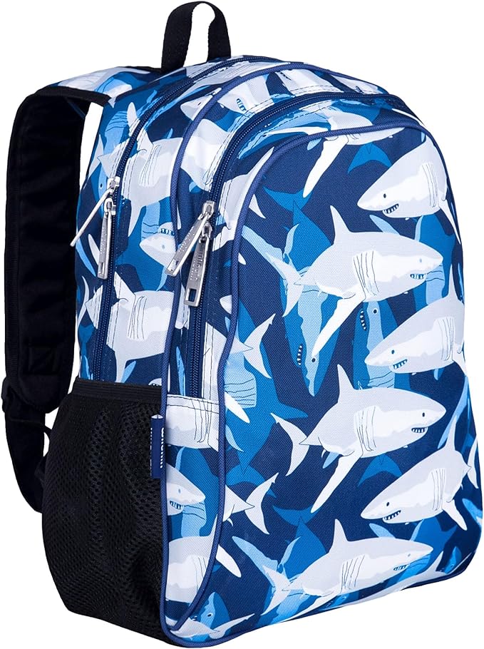 Wildkin 15-inch Kids Backpack – Durable, Padded, Adjustable for School & Travel - Sharks