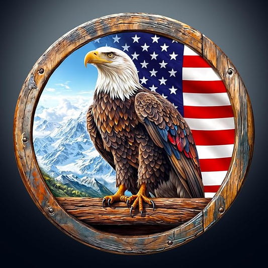 KAAYEE Wooden Puzzles for Adults, 3D Vision Effect Bald Eagle Wooden Jigsaw Puzzle Unique Shape Wood Puzzle Adult, 3D Effect Flat Puzzle Birthday Gifts Family Game (XL-17.3 * 17.3 in-450pcs)