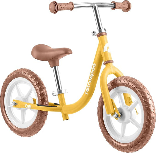 Retrospec Cub Toddler 12" Balance Bike, 18 Months - 3 Years Old, No Pedal Beginner Kids Bicycle for Girls & Boys, Flat-Free Tires, Adjustable Seat, & Durable Frame