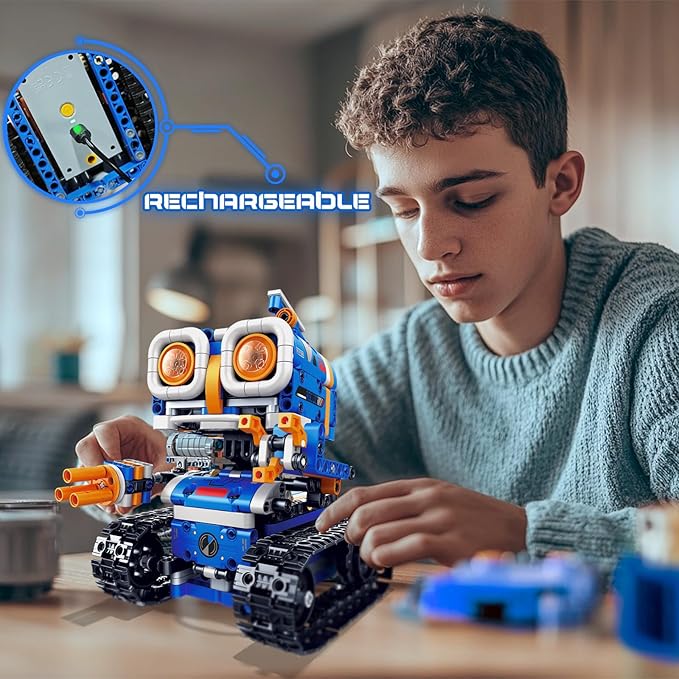 5in1 STEM Robot Building Kit, 560 PCS APP/Remote Control Mech RC Robotics for Kids Ages 8-12, Science Kit Coding Robots Toy Set, Birthday Gifts for Boys Age 8-14+