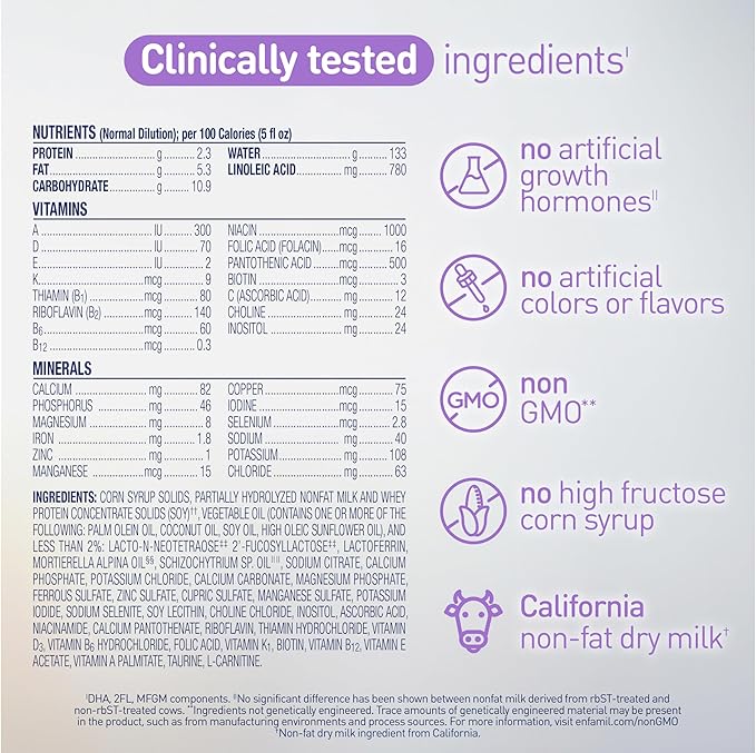 Enfamil Optimum Gentlease Baby Formula, Our Closest Formula to Breast Milk For Fussiness, Crying, Gas & Spit-up, Immune-Supporting Lactoferrin also found in Breast Milk, 19.5 Oz, Pack of 4