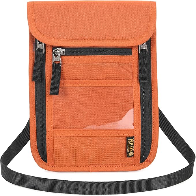 Neck Wallet Lightweight RFID Blocking Waterproof Travel Pouch for Women Men