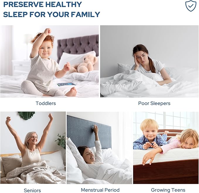 2 Pack Waterproof Mattress Protector, King Size Mattress Pad with Deep Pocket 6"-18" Depth, Soft Breathable Dirt-Proof Single Bed Mattress Cover for Bedroom, Dorm Room (Navy Blue)