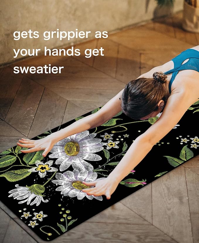 Non Slip Yoga Mat TPE Workout Mat for Men Women, Thick Workout Mat with Carrying Strap, Fitness Mats for Exercise, Yoga, Fitness, Pilates, Floor Workouts (72" x 24" x 6mm)