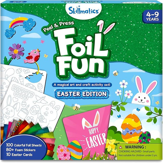 Skillmatics Foil Fun - Easter Cards, No Mess Art for Kids, Easter Basket Stuffers, Craft Kits, DIY Creative Party Activity, Gifts for Girls & Boys Ages 4, 5, 6, 7, 8, 9