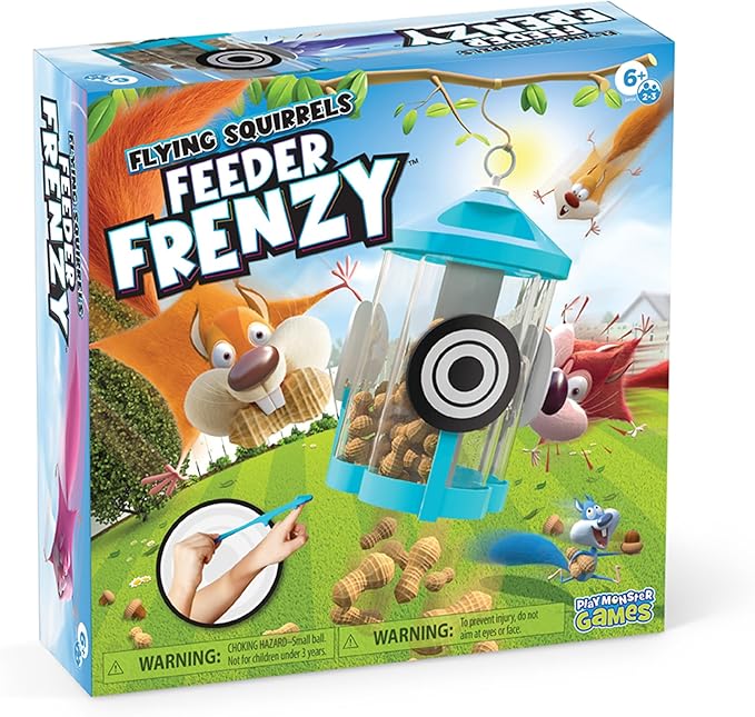 Flying Squirrels Feeder Frenzy Board Game – Kids Games, Family Games for Kids and Adults, Board Games for Family Night, Multi-Player Board Games, Aim & Release Nuts to Win, Ages 6+