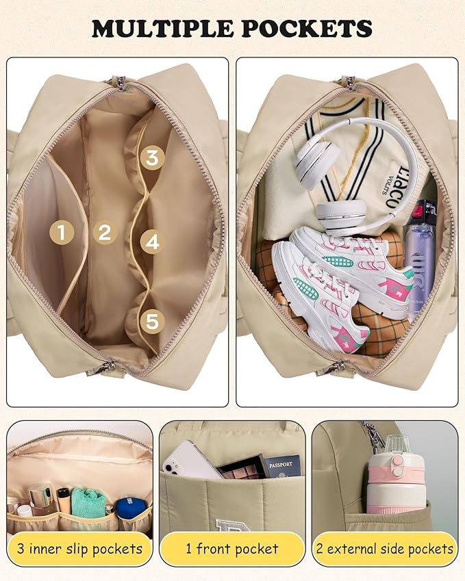 Birthday Gifts for Women-Monogram Duffle Bag, Weekender Bags for Women，Overnight Bag with Wet Pocket，Lightweight Travel Bags Personalized Gym Tote with Makeup Pouch