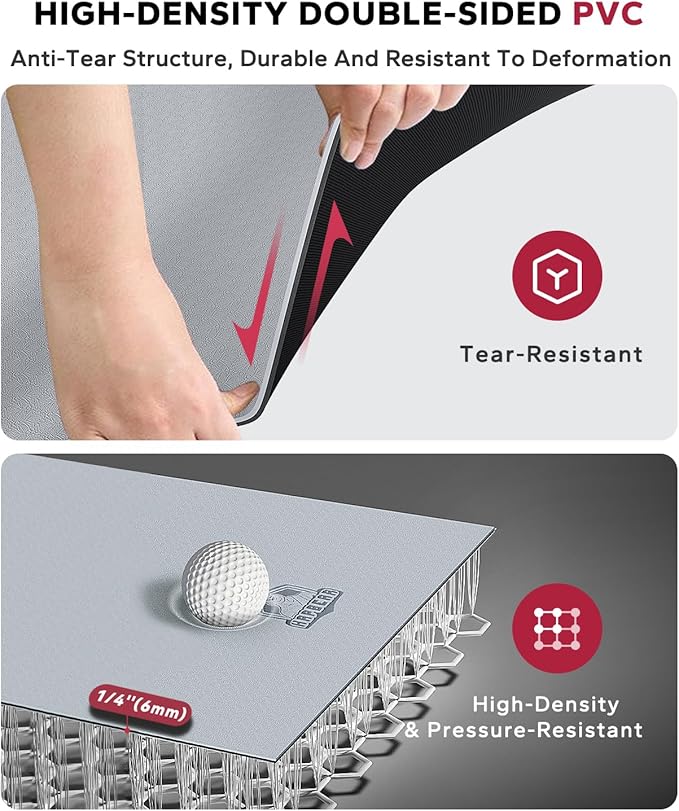 HAPBEAR Large Yoga Mat - 72"x36" Extra Wide Exercise Mat - 1/4" Thick Dual Color PVC | Anti-Slip Surface & High Cushioning - Ideal for Yoga, Pilates & Home Workouts - Bonus Mesh Bag