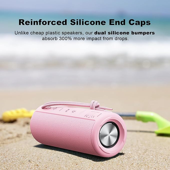 MIATONE Boombox Outdoor Portable Bluetooth Speaker Waterproof Wireless Speakers Gifts for Women Mothers Mom Wife Her - Pink