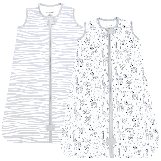 Mama Cheetah Baby Sleep Sack 0.5 TOG, Organic Cotton Baby Wearable Blanket with Two-Way Zipper, Swaddle Transition Baby Sleeping Bag for Newborn Infant Toddler Boy Girl, 6-12 Months