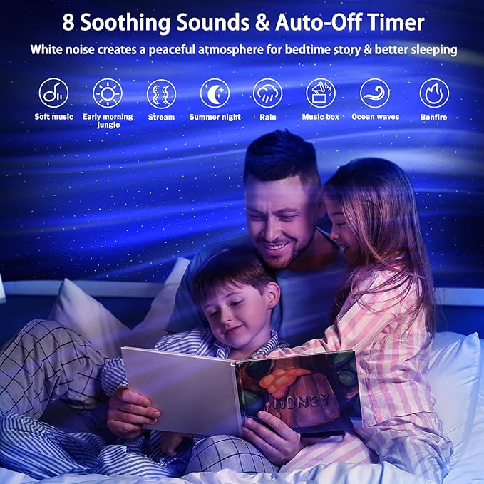Aurora Projector - AIRIVO Star Projector for Kids Adults, Night Light Projector Bluetooth Speaker White Noise, Galaxy Projector Northern Lights for Bedroom Decor, Party, Ceiling