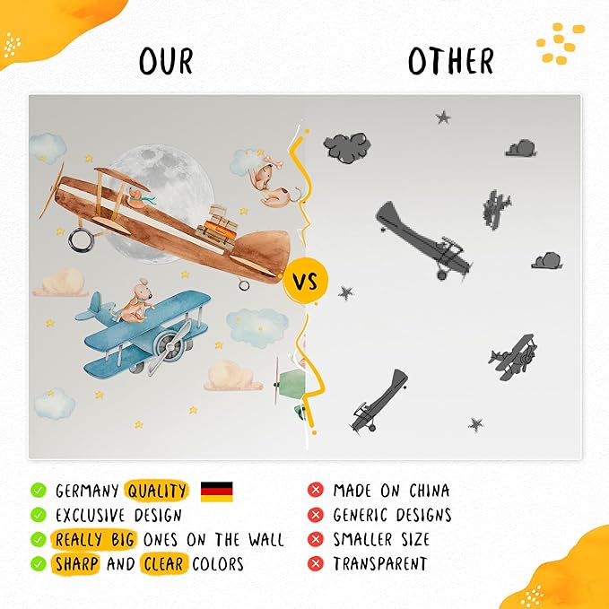 Solar System Wall Decals Astronaut Animals - Peel and Stick Outer Space Stickers with Planets and Stars for Kids Room, Boys or Girls Bedroom, Toddler Nursery, Playroom, Daycare Wall Decor -L Size