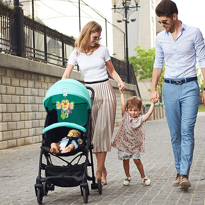 Baby Stroller and Car Seat Toys for Infant - Hanging Rattle Teether Clip on Soft Plush Baby Toys for Boys and Girls 3-12 Months