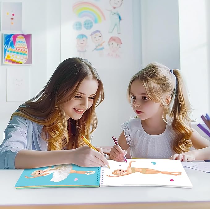 Sticker Dress-Up Dancers. Sticker Activity Book for Kids. Learn Girls Fashion Design, Dancer Poses with Sticker, and Guide for Kids 5 and up. Girls Fashion Paper Dolls Dress up Games