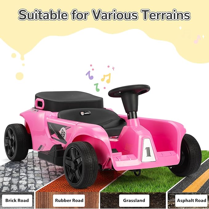 TOBBI 24V 2 Seater Kids Go Kart Ride On Toy Car, Battery Powered Electric Vehicles with Parent Remote/Trunk/Soft Start/Safety Belt/Music/Max Load 198 LBS for Toddlers 3-8 Years