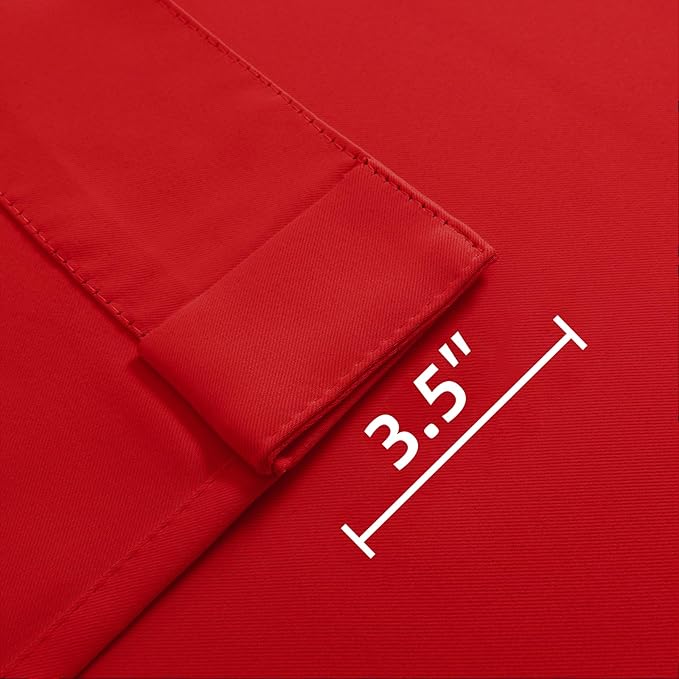 Joydeco Blackout Curtains 108 Inches Long, Thermal Insulated Black Out Curtains 2 Panels Set, Room Darkening Drapes for Living Room Window Rod Pocket Back Tab (W52 x L108 Inch, Red)