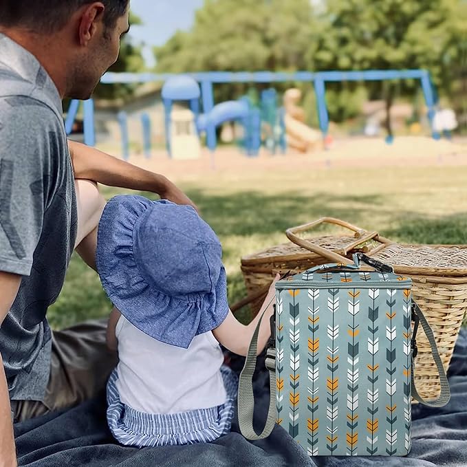 Breastmilk Cooler Bag with Ice Pack Fits 4 Baby Bottles Up to 9 Ounce Insulated Baby Bottle Bag Breast Milk Cooler on The Go with Strap Baby Bottle Cooler Bag for Nursing Mom Daycare or Travel