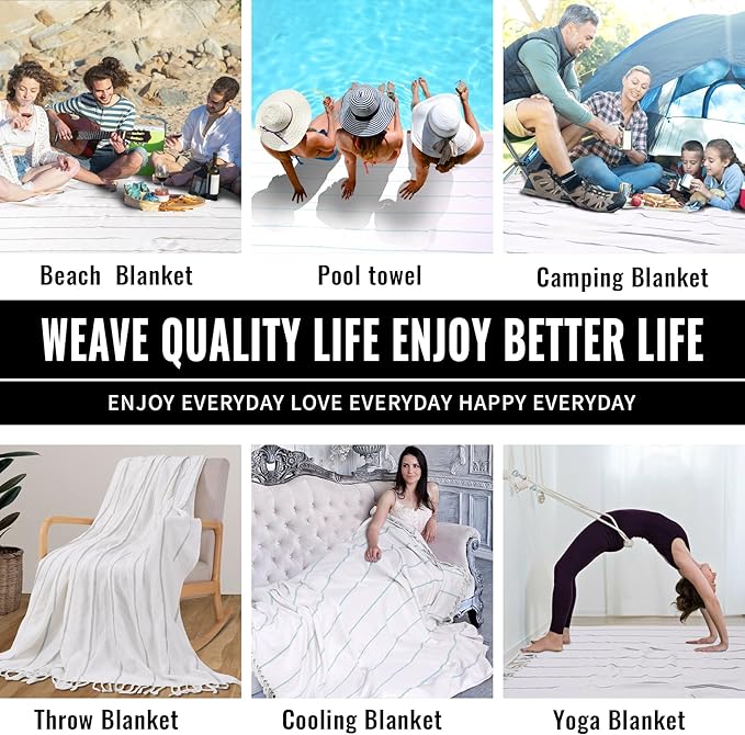 Genovega Extra Large Turkish Blanket Cooling Blanket for Hot Sleeper Throw Queen Full Size Quilt Thin Lightweight Breathable Comforter Summer Ice Cold Bedspread Bed Sheet Bed Bedroom Accessories