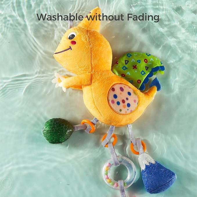 TUMAMA Dinosaur Hanging Rattle Toy, Car Seat Stroller Crib Mobile Toy for 3 6 9 12 Months Boys, Girls Newborn Infants Toddlers