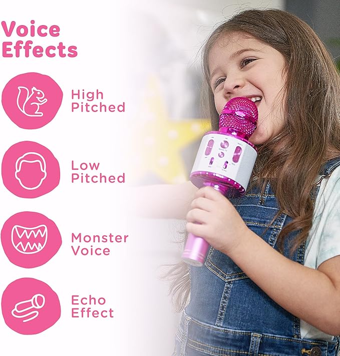 Move2Play, Kids Karaoke Microphone | Includes Pre-Loaded Songs & Bluetooth | Kids Birthday Party Gift | Toy for All Ages 2, 3, 4, 5, 6+ Year Old Girls, Boys & Toddlers