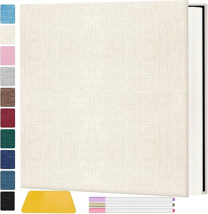 Zesthouse Large 18In Photo Album Self Adhesive 60 Pages, Scrapbook Albums with Sticky Page Holds 10x12 & 8x10 & 5X7 & 4x6 Pictures, DIY Photo Book Ideal Gift for Family Wedding Baby