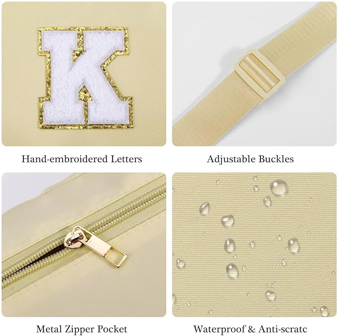 YOOLIFE Graduation Gifts for Girls Teen Girls - Initial Crossbody Bag for Girls Teens Belt Bag Fanny Pack, Personalized Preppy Stuff Dance Gifts for Teen Girls Kids, Birthday Gifts for Girls