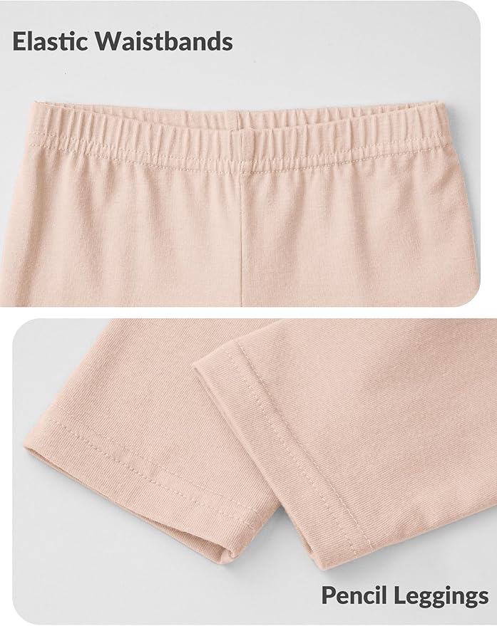 Witwot 3 Pack Baby Girls Leggings Toddler Kids Soft Cotton Pants Size 18M-5T