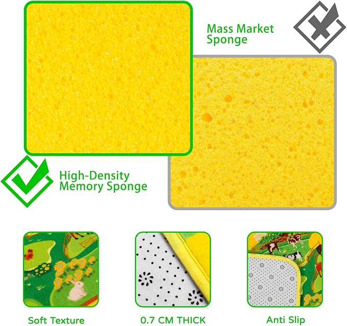 Kids Rug for Playroom, Kids Baby Playmat with Farm Sea Animal, Alphabet ABC Educational Rug, Floor Play Mat Carpet for Bedroom Preschool Classroom (59 X 39.4 INCH, Farm)