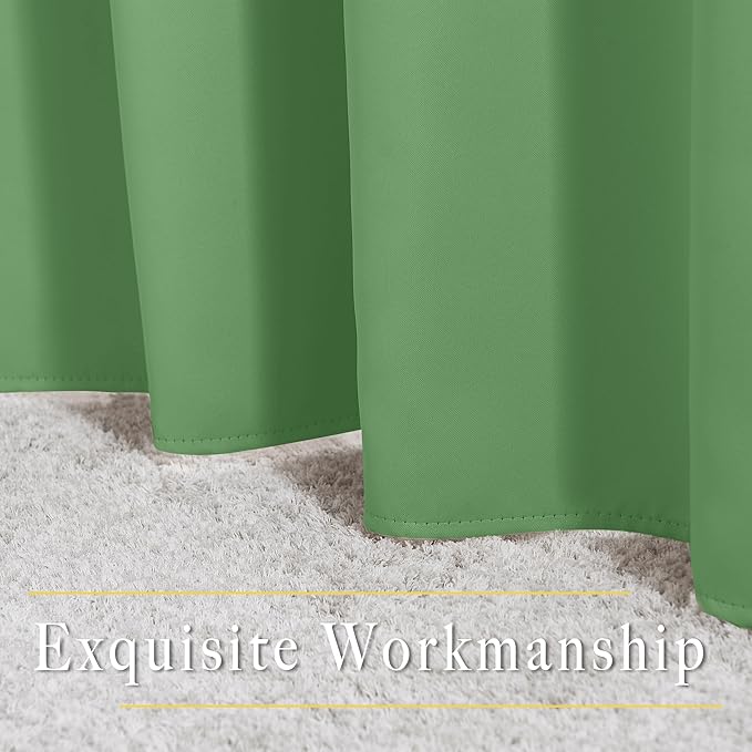 NICETOWN Patio Glass Door Panels - (52 inches Wide x 120 inches Long, Forest Green, 1 Pair) Blackout Curtains for Window Decoration, Privacy Panel Drapes for Dining Room and Guest Room