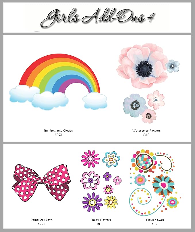 Decor Designs Decals Girls Nursery Baby Grey and Pink Elephant Custom Name Personalized Wall Decal Sticker for Playroom Decor or Baby's Room (Multi-Sizes) (Name with Initial)