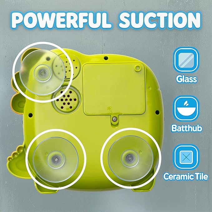 Bath Bubble Machine - Bubble Bath Maker with Lights & Music - Baby Bath Toys Bubble Maker for Bathtub - Dinosaur Toys for Kids 2-4, Strong Suction BPA Free