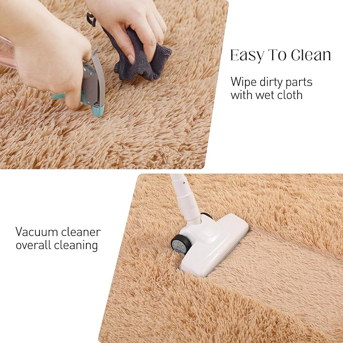 Luxury Area Rug, 6x9 Rugs for Living Room, Ultra Soft Rugs for Bedroom, Non-Slip Indoor Carpet for Nursery, Kids Room, Playroom, Home Decor, Camel