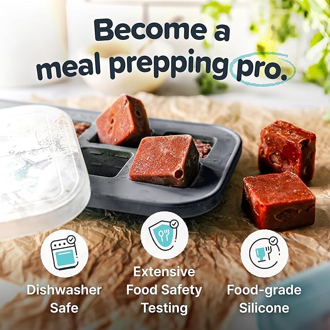Souper Cubes 2 Tbsp. Silicone Freezer Molds - Perfect for Storing Garlic, Herbs, Ginger, Pesto, Tomato Paste, Lemon Juice, Purees and More - Silicone Baby Food Freezer Tray - Charcoal – 1-Pack