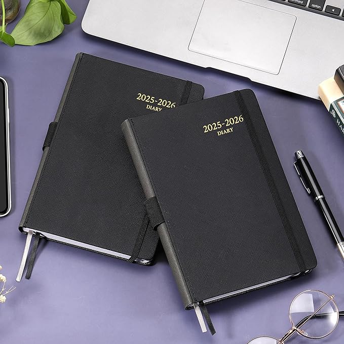 2025-2026 Appointment Book & Planner - Jul 2025 - Jun 2026, Daily Hourly Planner, 5.75" X 8.25", 60-Minute Interval, Faux Soft Leather Cover, Premium Paper, Academic Calendar, Pen Holder, Inner Pocket