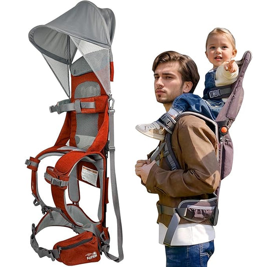 WIPHA Hiking Backpack Carrier,Lightweight Toddler Shoulder Carrier with Sun Shade, Saddle Toddler Backpack for Kids 6 Months to 4 Years Old