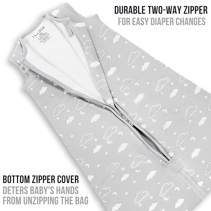 Mama Cheetah Baby Sleep Sack 2.5 TOG, Winter Baby Sleeping Bag with 2-Way Zipper, Organic Cotton Swaddle Transition Wearable Blanket for Boy Girl Infant Toddler, 18-24 Months, 1-Pack