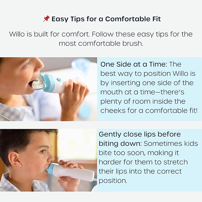 Willo Fully Automatic Kids U-Shaped Electric Toothbrush - 2 Brushing Timers, Deep-Cleans, Consistent Results, Eliminates Brushing Mistakes - Berry Splash (Medium - Kids Ages 8-11 Years)